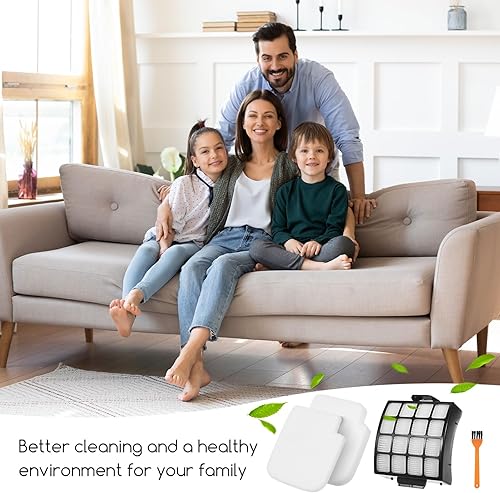 Miniatura 7 de Filtros de repuesto para aspiradora vertical Shark Stratos AZ3002 AZ3000 AZ3000W DuoClean PowerFins 2 filtros, 4 filtros de espuma y fieltro, 1