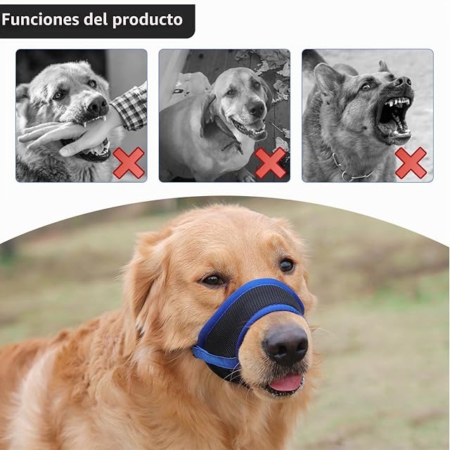 Foto 4 de 5 de Bozal para perros, correa ajustable, transpirable, suave, para perros pequeños y medianos, más seguro