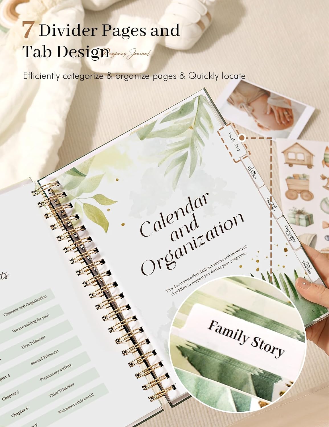 Molekaus Pregnancy Journal for First Time Moms: 146 Pages Hardcover Pregnancy Memory Book - Ultrasound Baby Scrapbook - Pregnancy Journals to Capture Every Milestone - Mom To Be Gift