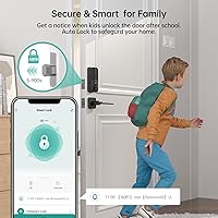 Vista 9 de SMONET - Cerradura de puerta sin llave con asa – Cerraduras inteligentes de huellas dactilares WiFi SMONET para puerta delantera, control remoto