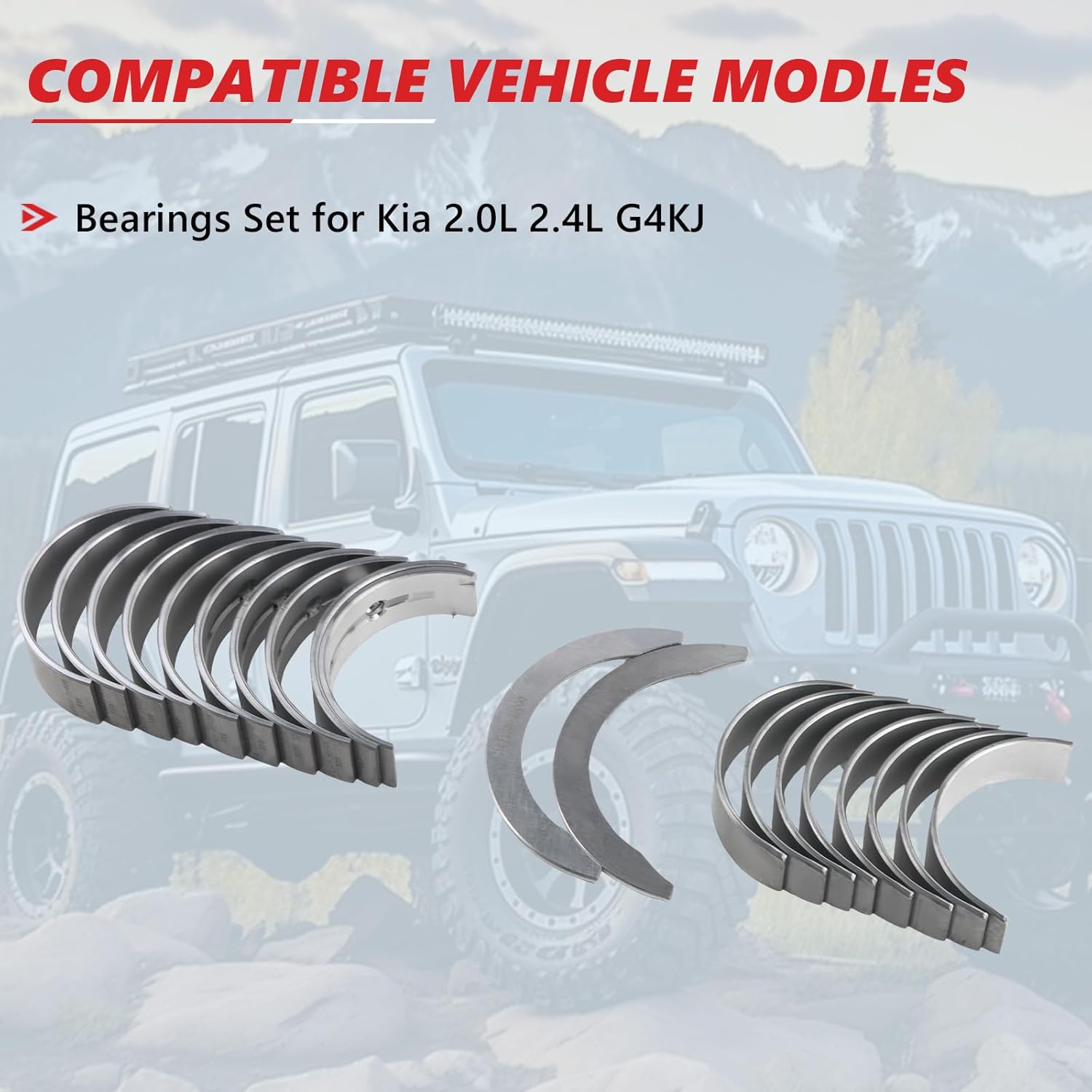 1set crankshaft bearing& connecting rod bearing & thrust bearing 2102025120 230602G411 2102025150 for 2.0 2.4 G4KJ