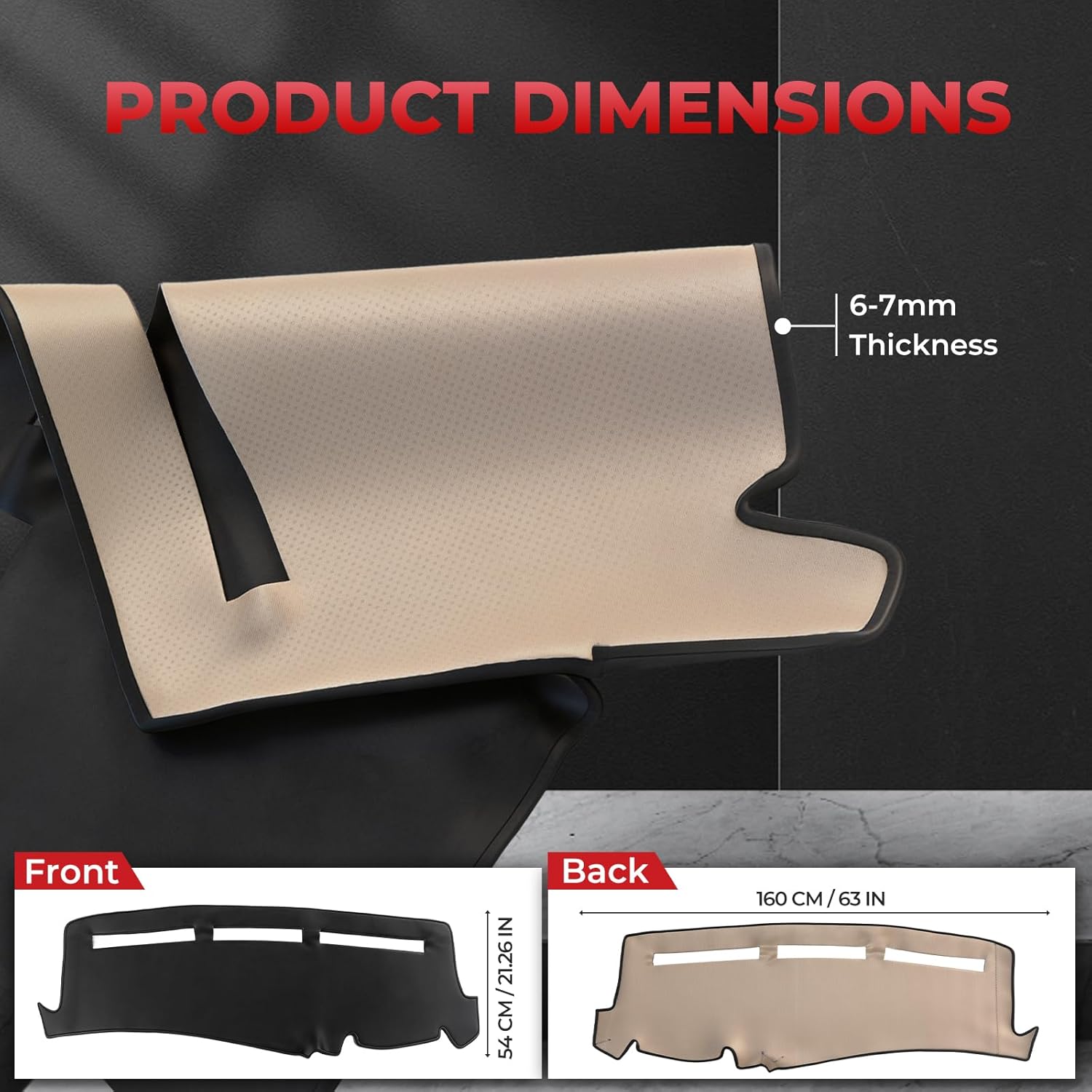 ACLONG Dashboard Cover Mat Fit for Chevy Silverado GMC Sierra1999–2006 Silverado Classic 2007 Accessories, Flannel Non-Slip Dash Cover, Anti-Glare Sunshade UV Resistant Dashboard Protector Mat Pad