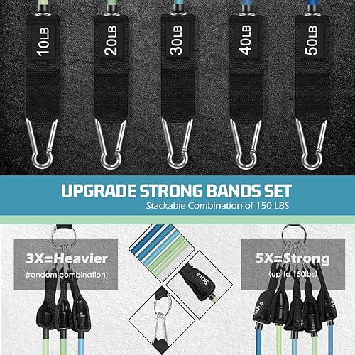 Miniatura 4 de VEICK Resistance Bands, Exercise Bands, Workout Bands, Resistance Bands for Working Out with Handles for Men and Women, Exercising Bands for