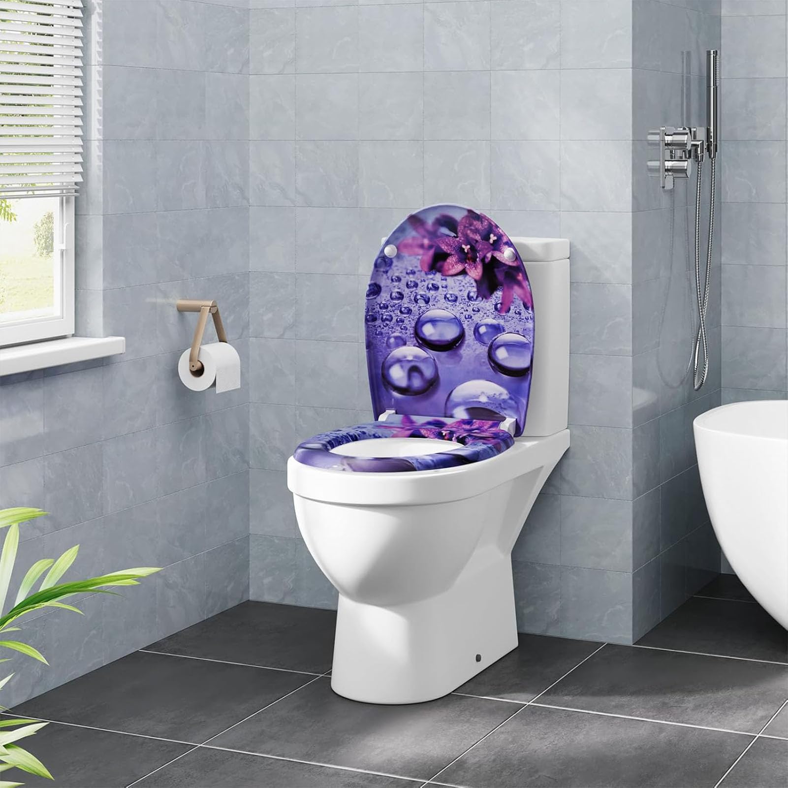 Copriwater in Materiale termoplastico, copriwater in plastica, copriwater con meccanismo Soft-Close, copriwater con Coperchio Tradizionale e Soft-Close,3