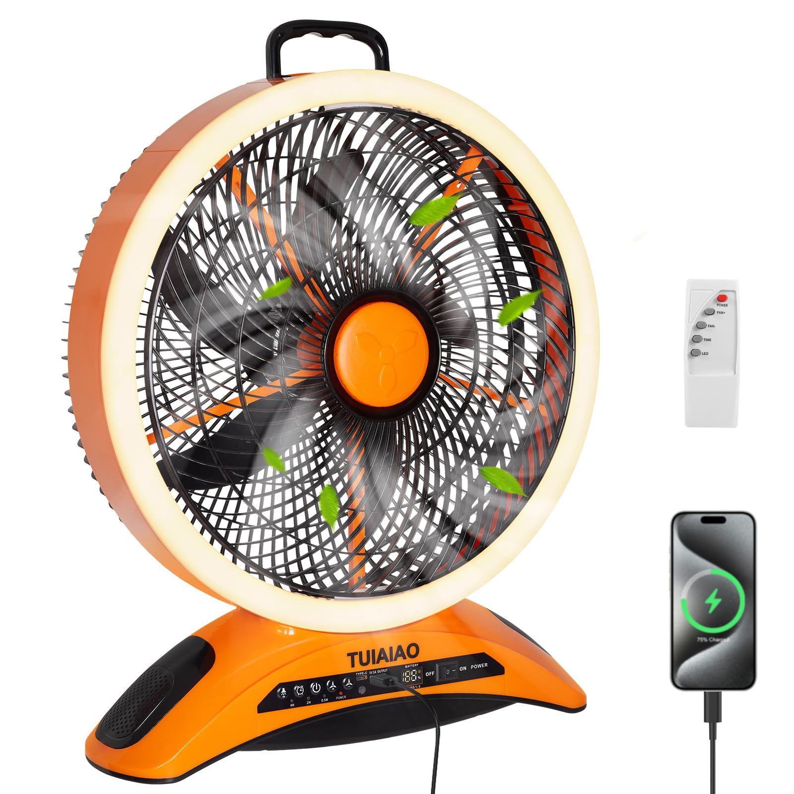 Ventilateur portable contre la chaleur avec batterie 45000 mAh longue durée