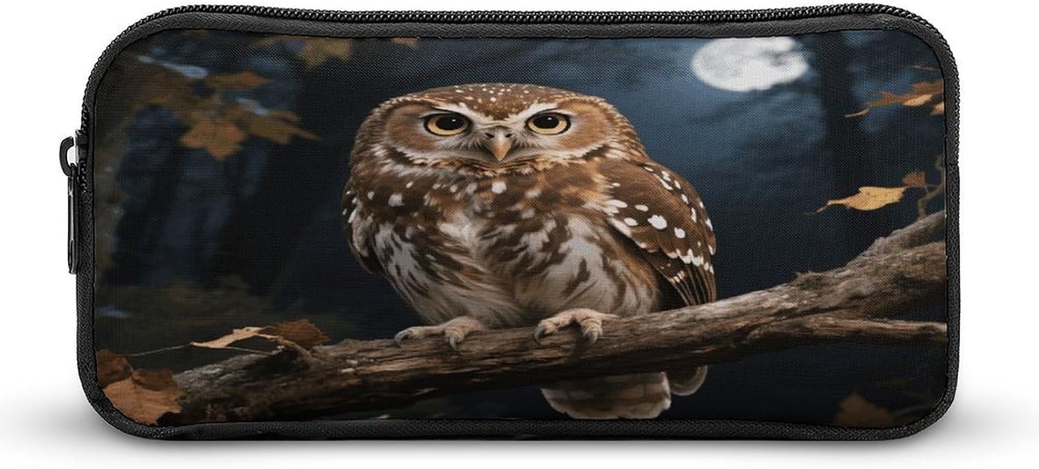 Owl Large Pencil Case Pouch Big Capacity for Office