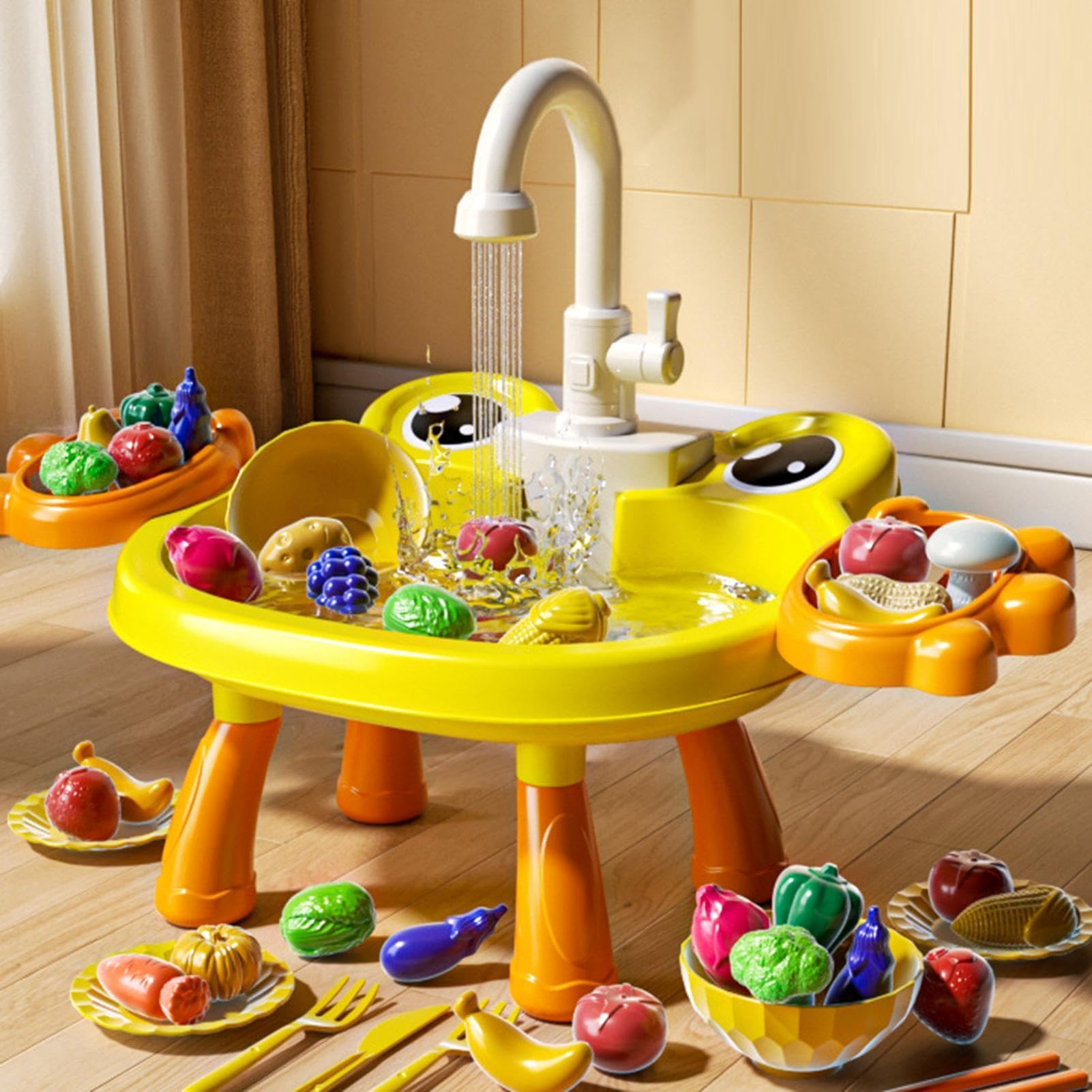 Lavello Da Cucina Giocattolo - Gioco Interattivo Realistico - Tavolo D'Acqua Con Lavastoviglie Giocattolo Per Bambini | Regalo Compleanno Festa Interno Esterno Casa Soggiorno Balcone
