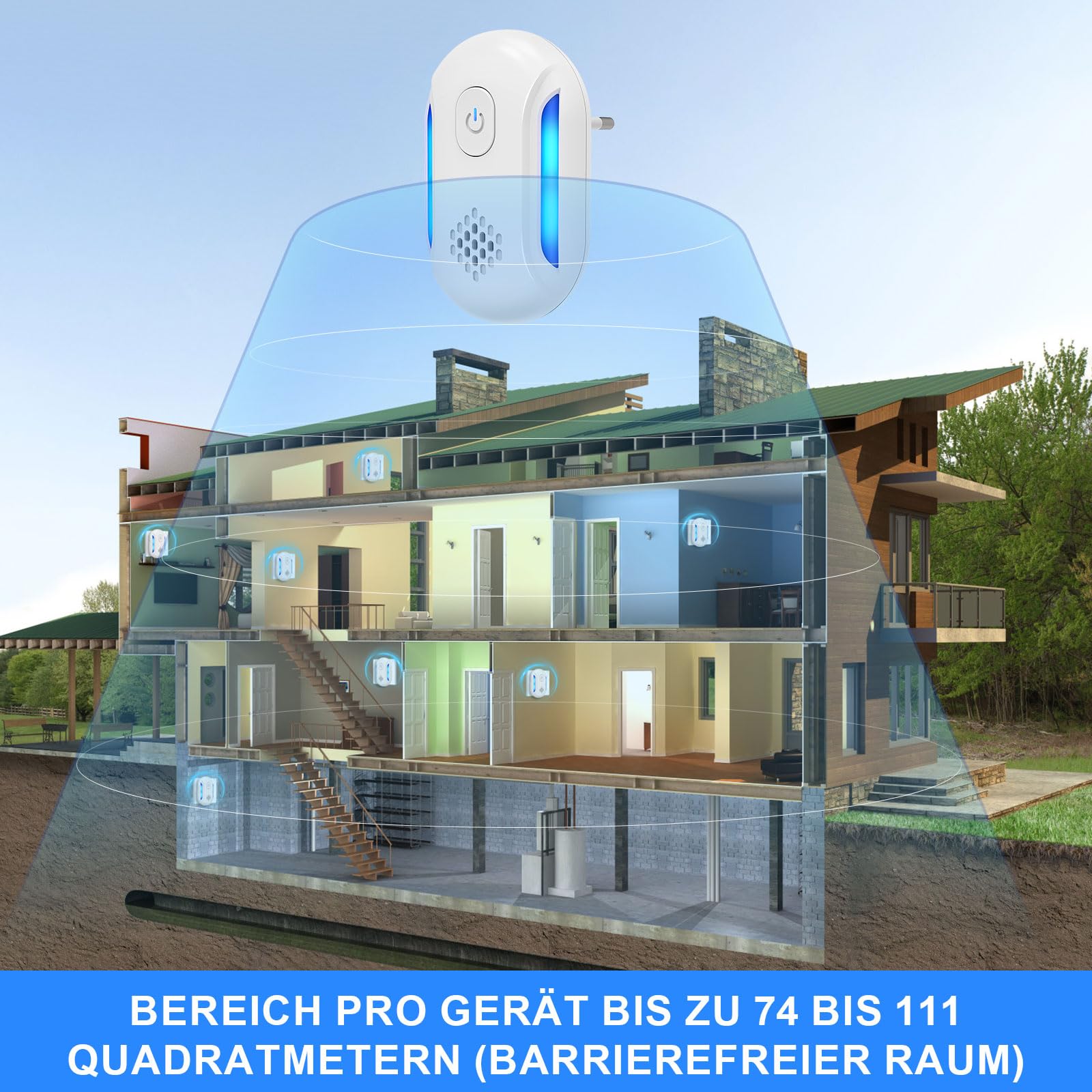 TONYFUL Upgraded Ultraschall Mäuseabwehr Mäuseschreck Schädlingsbekämpfer, 6 Stück Mäuse Vertreiben, Ideal für Mäuse, Mücken, Kakerlaken, Motten, 100% professionell und effektiv