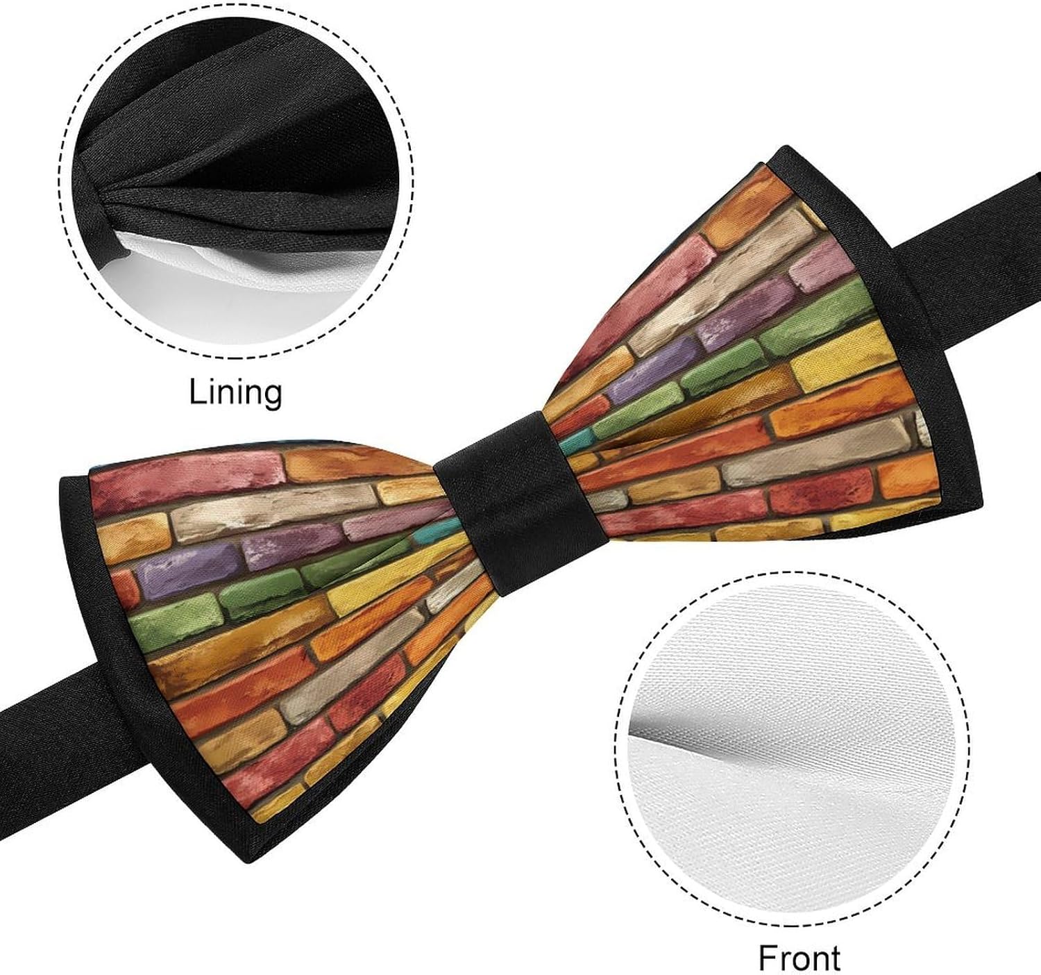 Wall Brick Colored Novelty Men's Bow Tie Pre-tied Adjustable Bowtie Accessories for Wedding Party