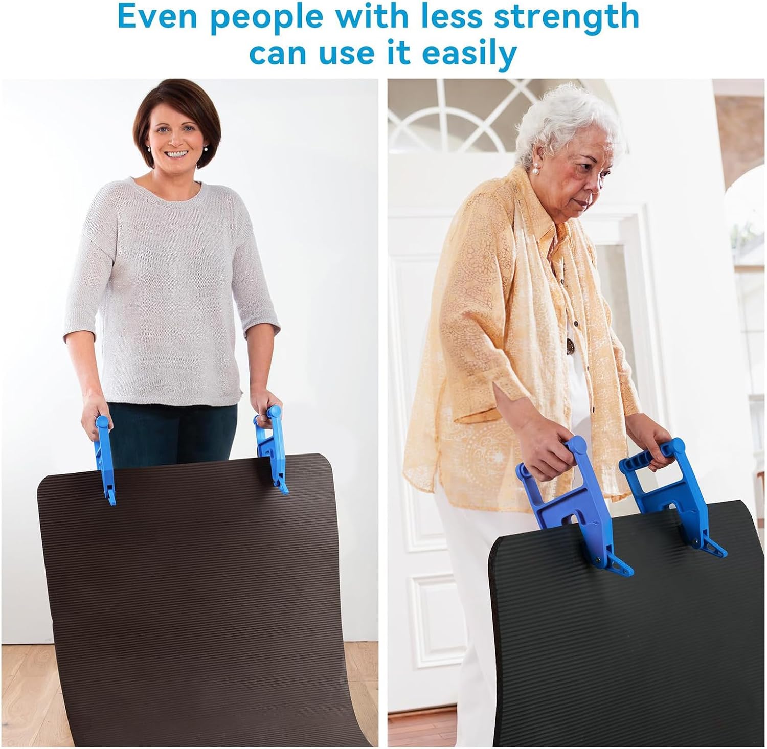 Pair of Mat Movers Tool - Mat Grippers - Heavy Duty Stall Mat Handlers for Horse Mat, Gym Mat, Trailer Mat & Rubber Mats -Ergonomic Mat Puller Perfect for Barn & Home, Durable and Save Time