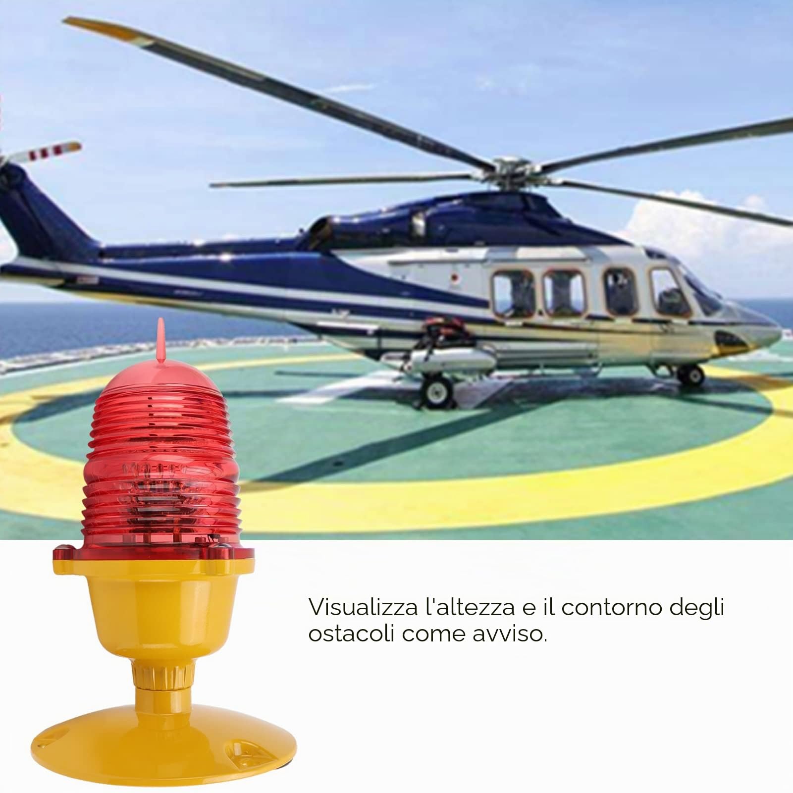 Luce di segnalazione di sicurezza, spia di avvertimento per ostacoli aeronautici, protezione IP66 Lampada di segnalazione a LED per edifici alti, aeroporti, torri, veicoli