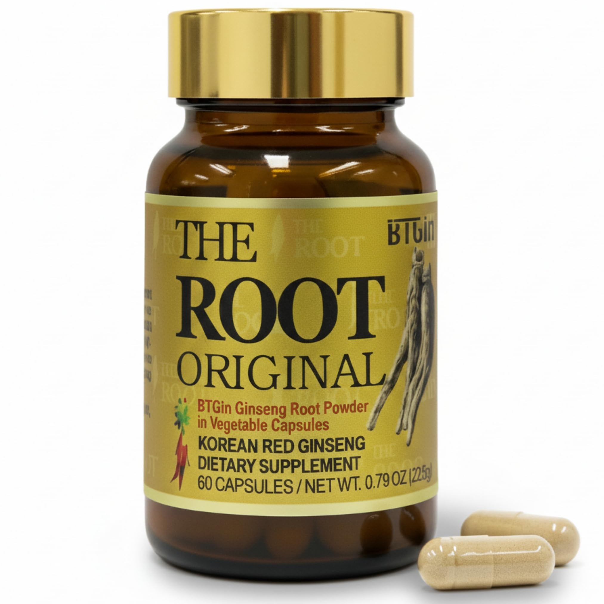 Korean Red Ginseng Capsules, Natural Energy Supplements The Root Original Enriched with Pure Ginsenosides Rg3 Premium Ginseng Supplement