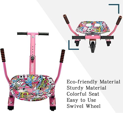 Miniatura 4 de Eco-Friendly Hoverboard Seat Attachment - Cool Seat, Swivel Wheel, Adjustable Length - Compatible with 6.5", 8", 8.5", 10" Hoverboards - Safe &