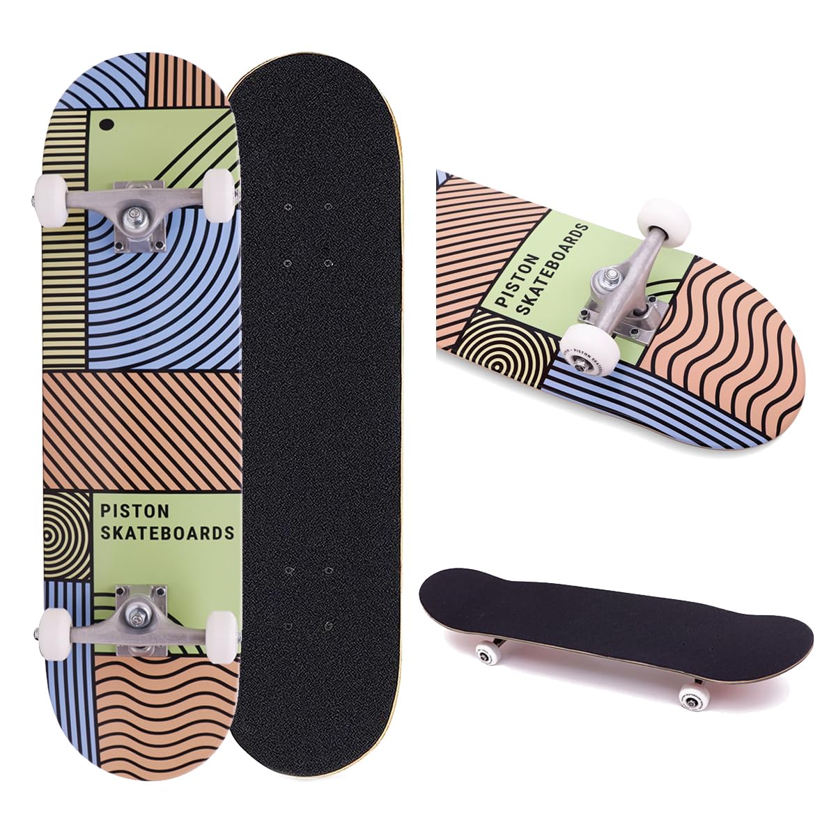 Piston 7 PLY Hardrock Maple Complete Skateboard (Best Setup for Skateboarders) I OS780# Black Griptape I for Adults I Size - (8 * 31.66) (Geometric) (B0C3DF77KN) Amazon Price History, Amazon Price Tracker