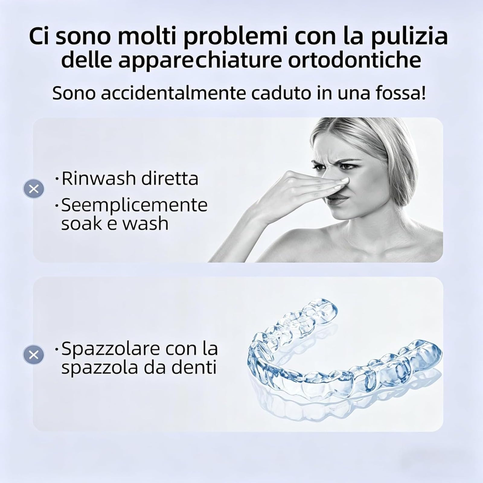 Cleon - Pulitore ad Ultrasuoni 45000Hz con 3 modalità, Vasca in Acciaio Inossidabile, Pulizia Rapida, per Igienizzare Bite, Dentiere (Nero)