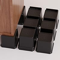 Vista 25 de Elevadores de cama resistentes de 2 pulgadas, elevadores de muebles para marco de cama, sofá, escritorio, silla, elevan hasta 1500 libras, juego