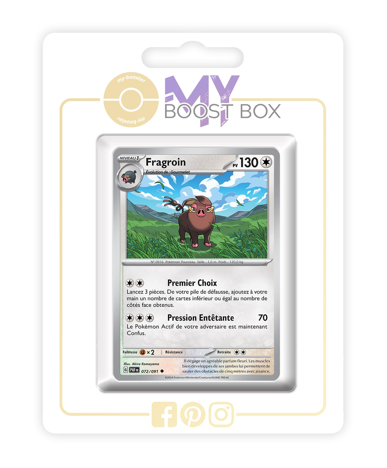 Fragroin (Oinkologne) 072/091 Reverse - my-booster X Écarlate et Violet 4.5 - Destinées de Paldea Box of 10 Pokemon French Cards