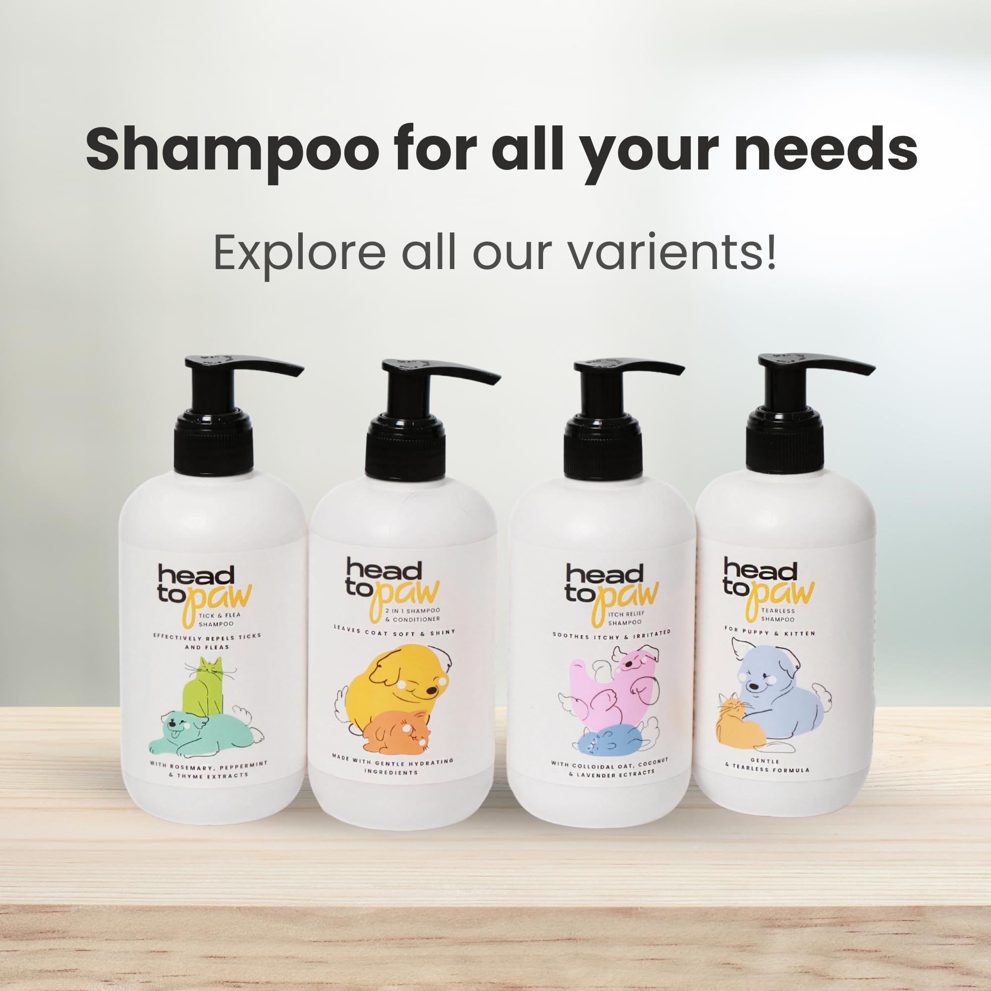HEAD TO PAW Tick and Flea Shampoo | Repels Ticks & Fleas Shampoo for All Breeds 300ml | Medicated Pet Shampoo Enriched Rosemary, Peppermint & Thyme Extract | Ph Balanced, Moisturising, Prevents Fleas 4