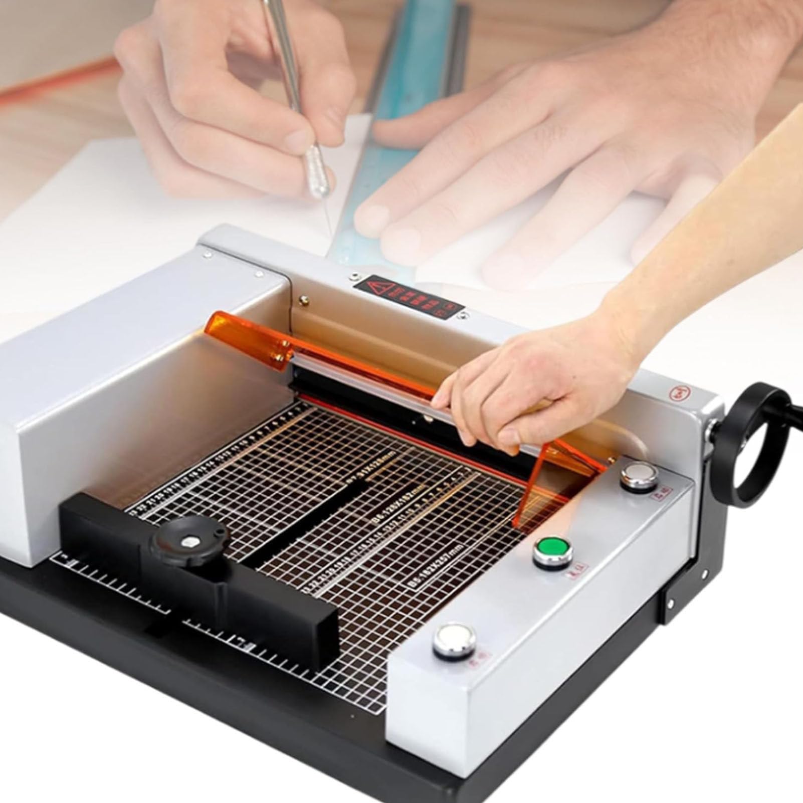Taglierina elettrica per Carta, taglierina Automatica per Carta, Spessore di Taglio 40 mm, Macchina da Taglio per Carta da Tavolo, taglierina per Carta Industriale Resistente, per Ufficio