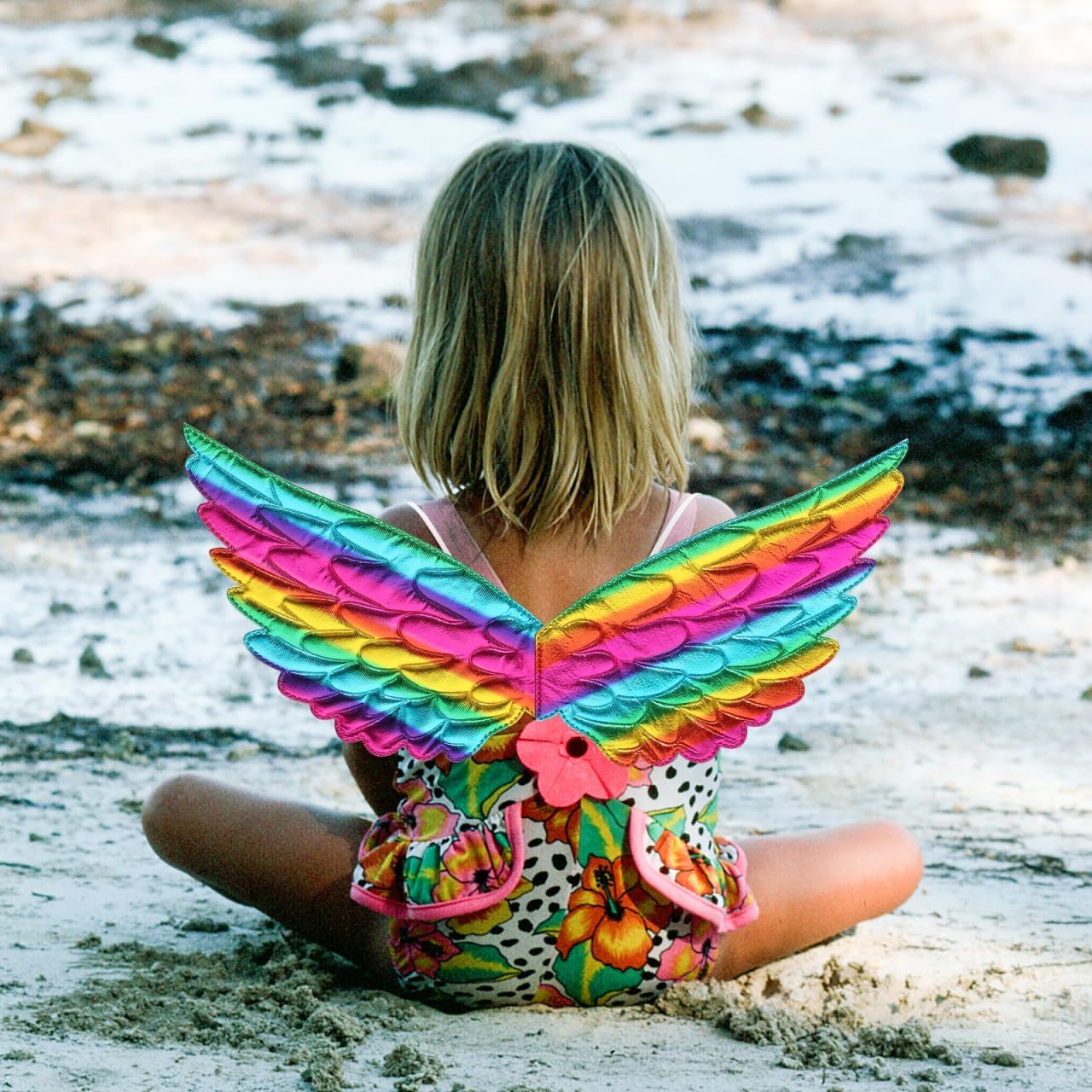 KONTONTY 5pcs Colorful Wings Large Fairy Wing Stylish Wing Props Chinese Cake Decorations Princess Outfits Unicorn Clothes Cosplay Wing Child Polyester Halloween