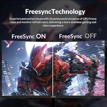 ZZA 24 Inch Gaming Monitor 200Hz, FHD 1080P Computer Screen, FreeSync Sync, 3000:1 Contrast, 120% sRGB, HDMI & DP Ports, VESA Mount, HDMI Cable Included