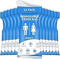 Vista 9 de DIBBATU Bolsa de orina desechable, 12/24 bolsas de orina para viajes para mujeres/hombres, bolsa de urinario portátil de emergencia de 27.1 fl oz