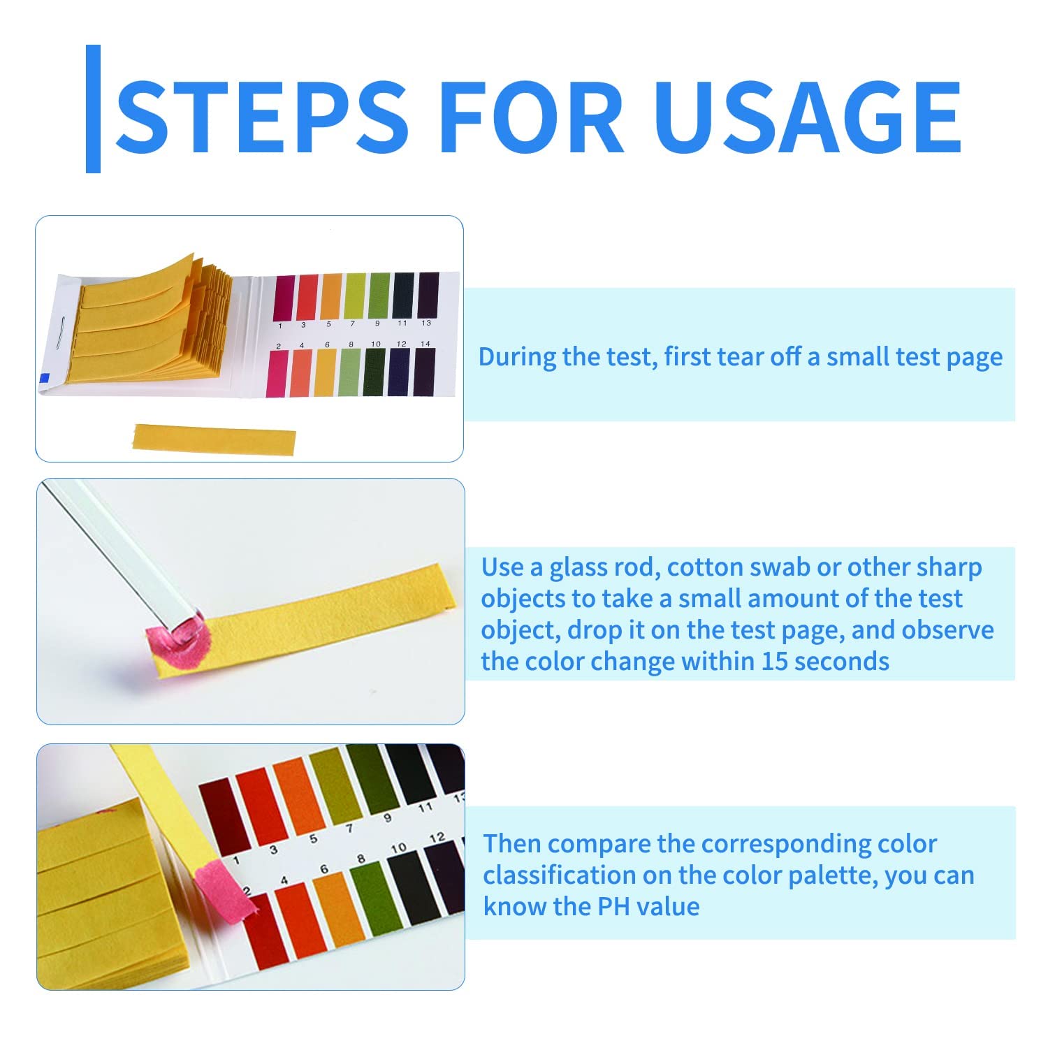 Strisce Per Test PH 1-14 - Confezione Da 6 X 480 Pezzi, Per Acqua, Saliva, Urina, Suolo E Cosmetici