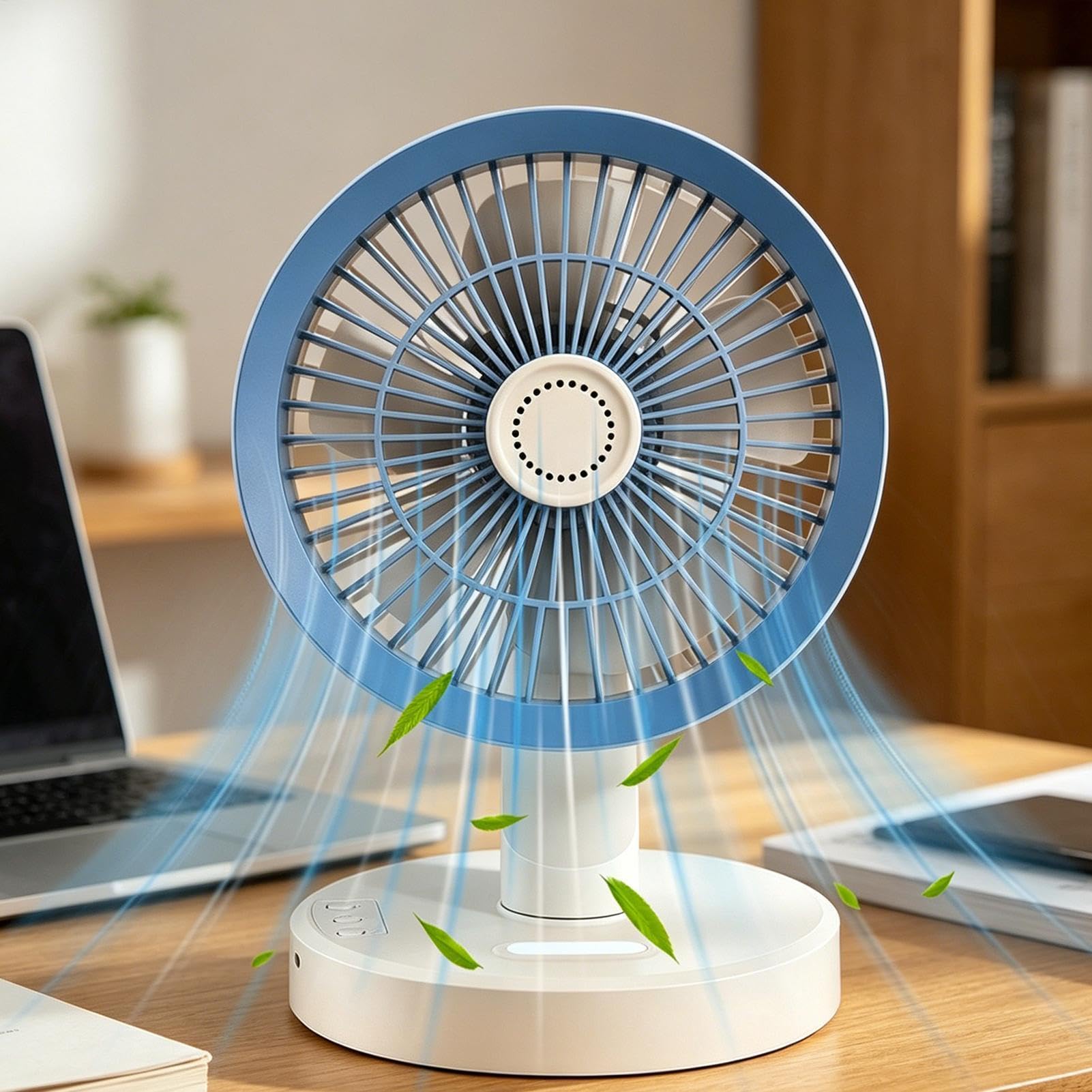 Ventilatore da comodino Oscillante Ricaricabile A Parete | Portatile Silenzioso Ventilatore Da Tavolo A Parete per Casa Camera da Soggiorno Cucina Ufficio Scuola Dormitorio