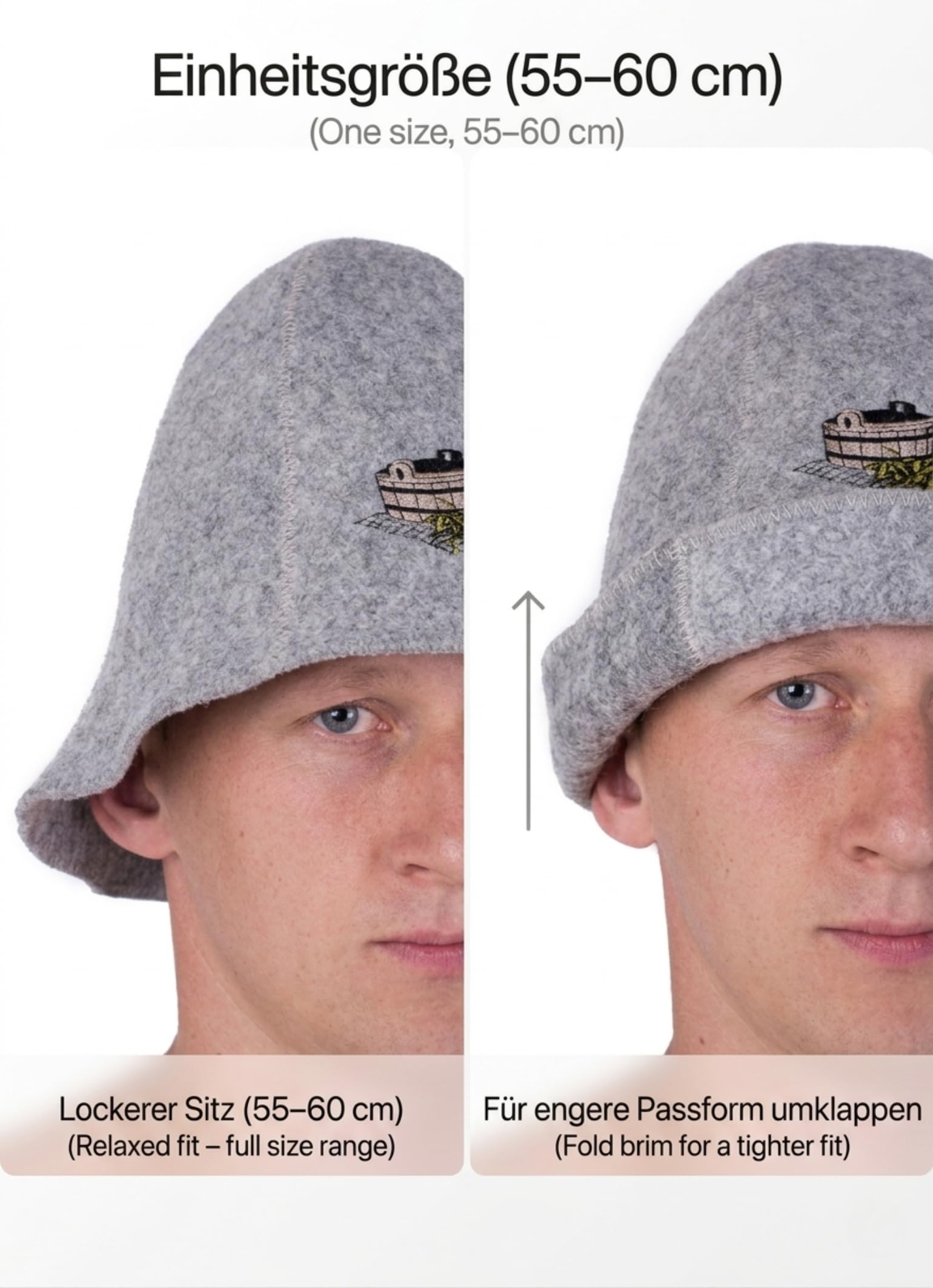 Sombrero De Sauna Lana De Lana con Bordado para Hombres y Mujeres, Gorro de Bienestar