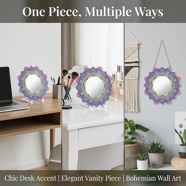 Foto 4 de 6 de Ziyonix 5D Diamond Painting Mandala Espejo de Pintura de Diamantes Kit para Niñas 5, 6, 7, 8, 9, 10, 11