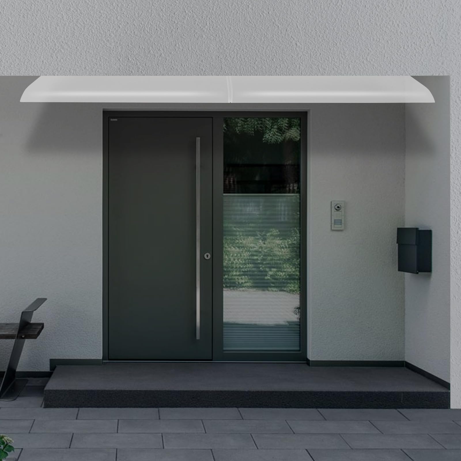 Marquesina para puerta de casa, cubierta de terraza, marquesina de PET, protege de la lluvia, el granizo y los rayos UV, cubierta de pérgola, cubierta de balcón para terraza, veranda, ventana