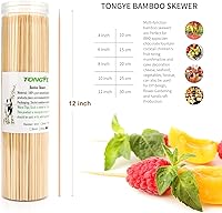 Vista 3 de 200 unidades: brochetas de bambú de 12 pulgadas, pinchos de madera de primera calidad sin astillas, brochetas para parrilla, barbacoa, aperitivo