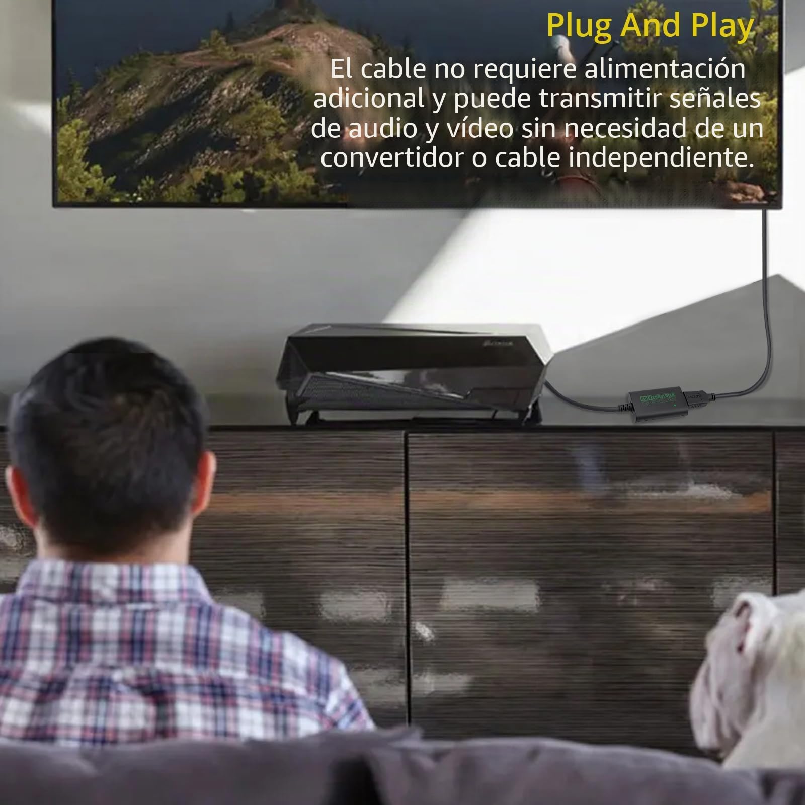 Convertidor de Xbox a HDMI Entrada 480p 720p 1080i Carcasa de Aluminio Plug & Play Compatible con TV HDTV Monitor y Proyector