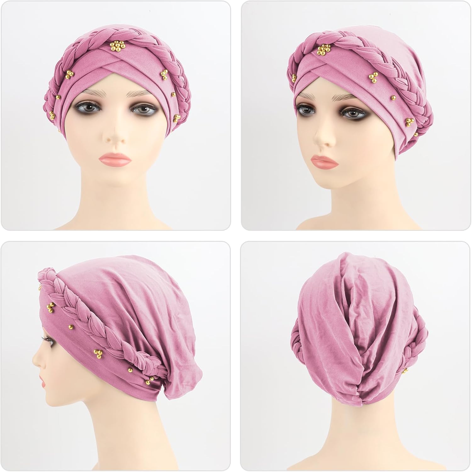 African Women Turban Caps Pre-Tied Twisted Turbans Head Scarf for Women Hair Wraps Cover Beanie Cancer Chemo Headwear - Image 5