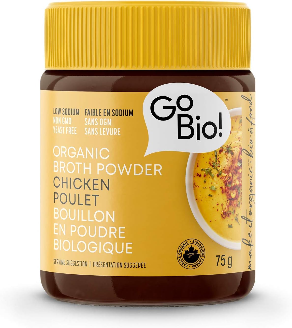 Go Bio Organic Low Sodium Chicken Broth Powder, 75 GR