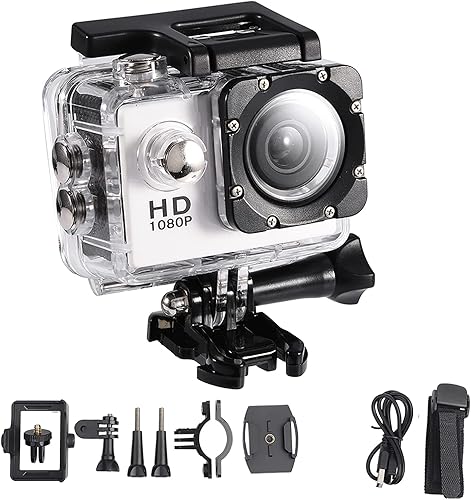 Miniatura 9 de Cámara de acción impermeable de 12 MP 98.4ft para deportes al aire libre, cámara DV, 1080P Full HD LCD Mini videocámara con baterías recargables de