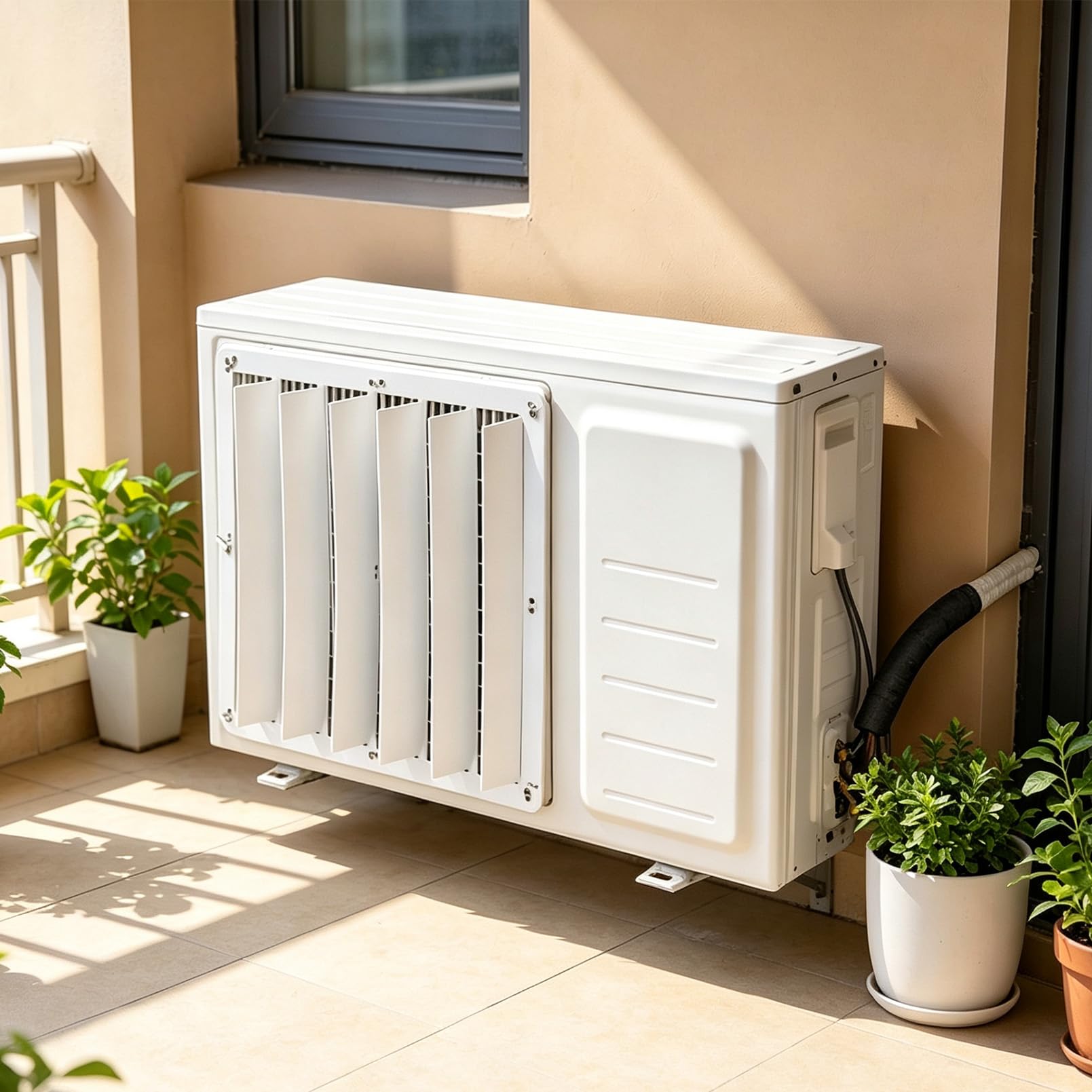 Deflettore per Unità Ac Esterna, Pompa di Calore/Copertura Protettiva del condensator, Deflettore del condizionatore d'aria, deflettori aria climatizzatore Rotondo/Quadrato, 58cm/23in