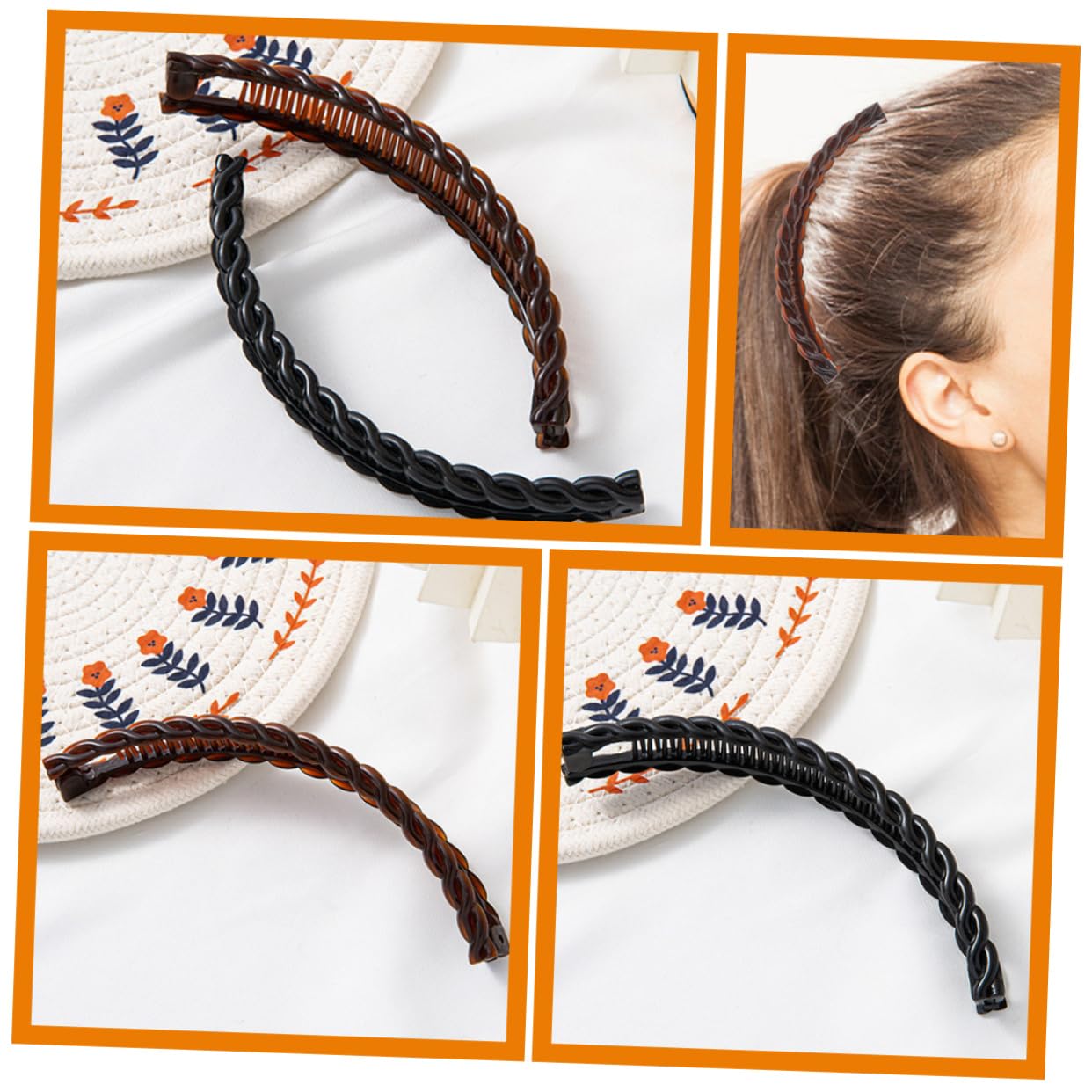 Pinzas Cabello 12 Piezas de Plástico para Mujer y Adolescente | Peines Banana y Pinzas de Peineta, Uso en Casa y Peinados Variados, Accesorio Sencillo y Multifuncional