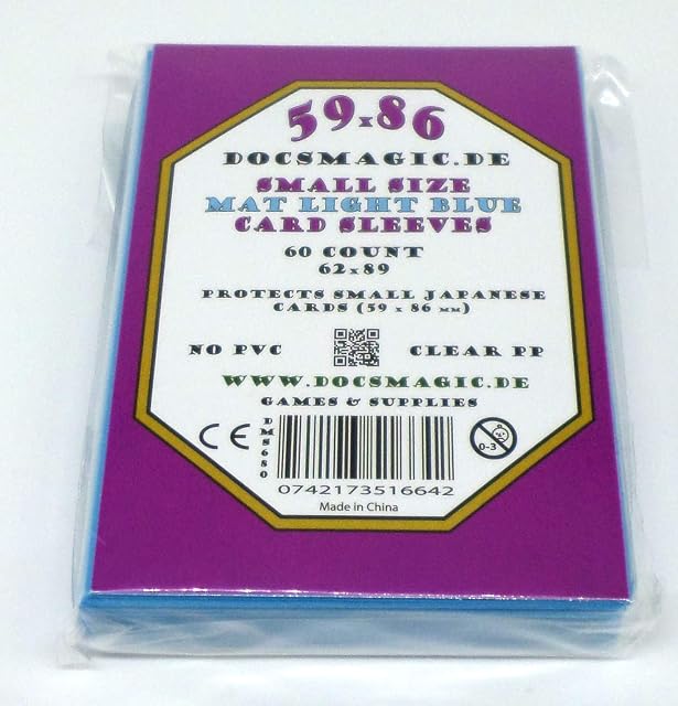 Foto 5 de 5 de docsmagic.de 4 x 60 Mat Light Blue Card Sleeves Small Size 62 x 89 - Azul Claro - Mini Fundas - YGO