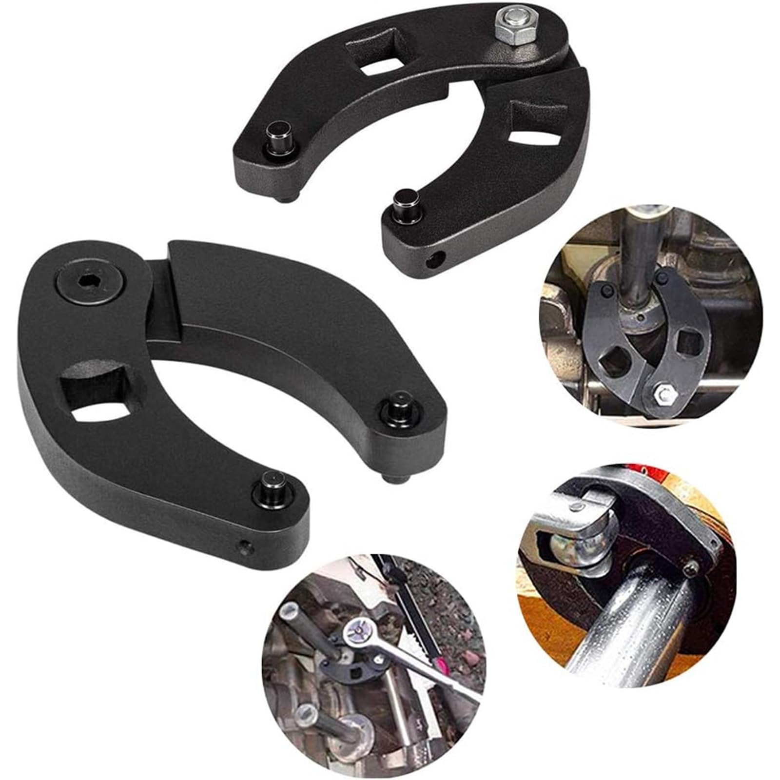 Clé à douille réglable en 2 parties, grandes et petites, grandes et petites, clé à vis réglable, convient pour les cylindres hydrauliques, les automobiles