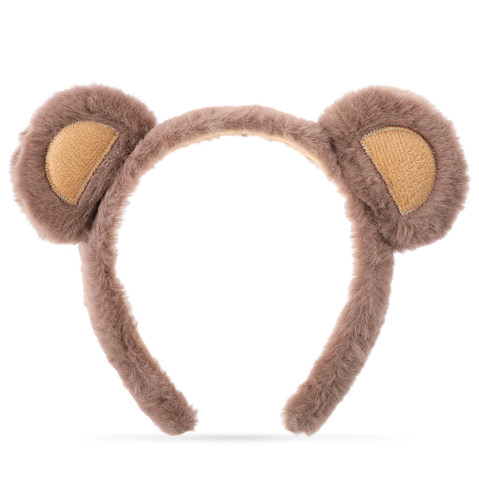 WLLHYF Diadema con orejas de oso de Pascua, accesorio para la cabeza, bonito accesorio para la cabeza, accesorio para adultos y niños, color marrón claro