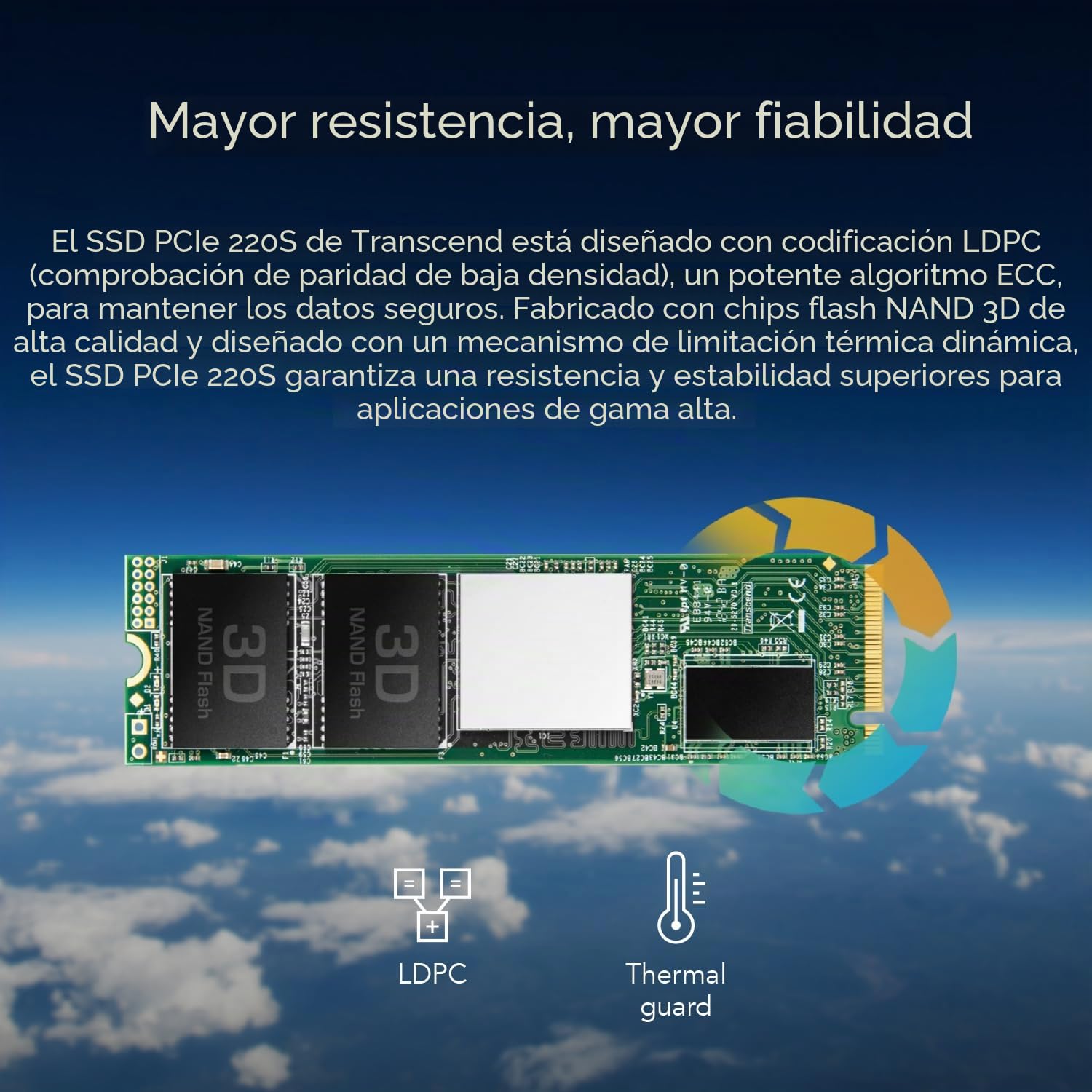 Transcend 512GB MTS220S NVMe PCIe Gen3 x4 M.2 2280 Disco de Estado Sólido Interno 3D TLC NAND con Caché DRAM TS512GMTE220S
