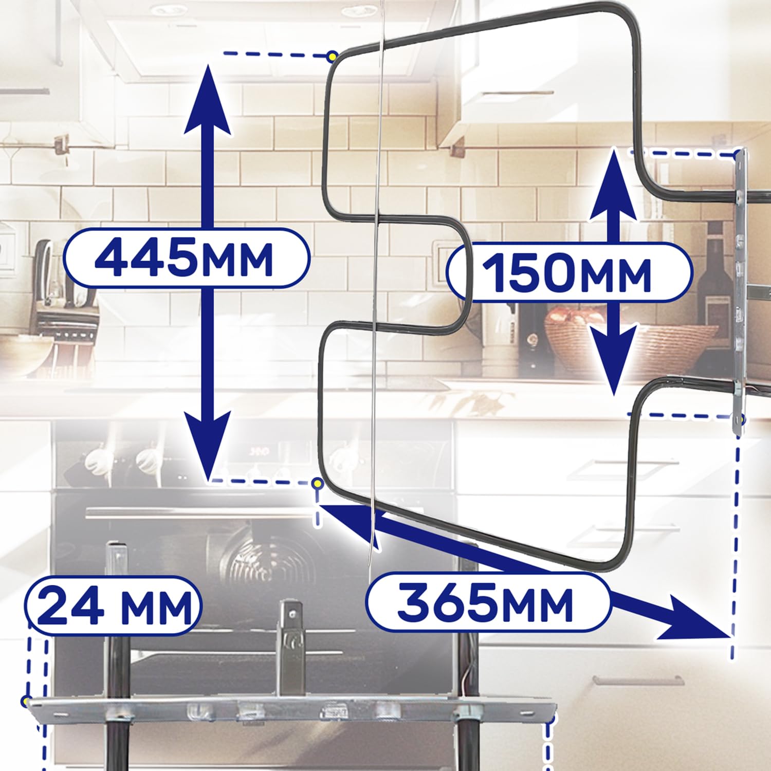 Heizelement für Backöfen 1400W 230V mit dem Originalcode C00339901 für Indesit 481225998472 488000525918 für Whirlpool 20.40943.000 für EGO - Garantie 10 Jahre - MONTERAL