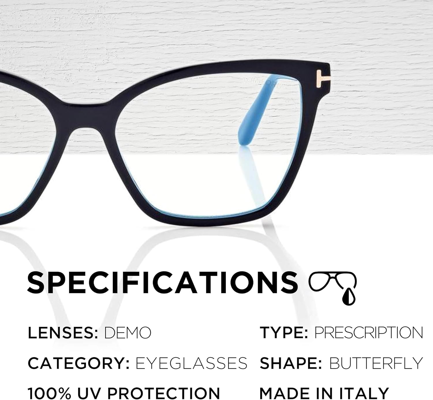 Tom Ford FT5812-B Butterfly Shape Eyeglass Frame With Luxury Eyewear Kit - Image 4