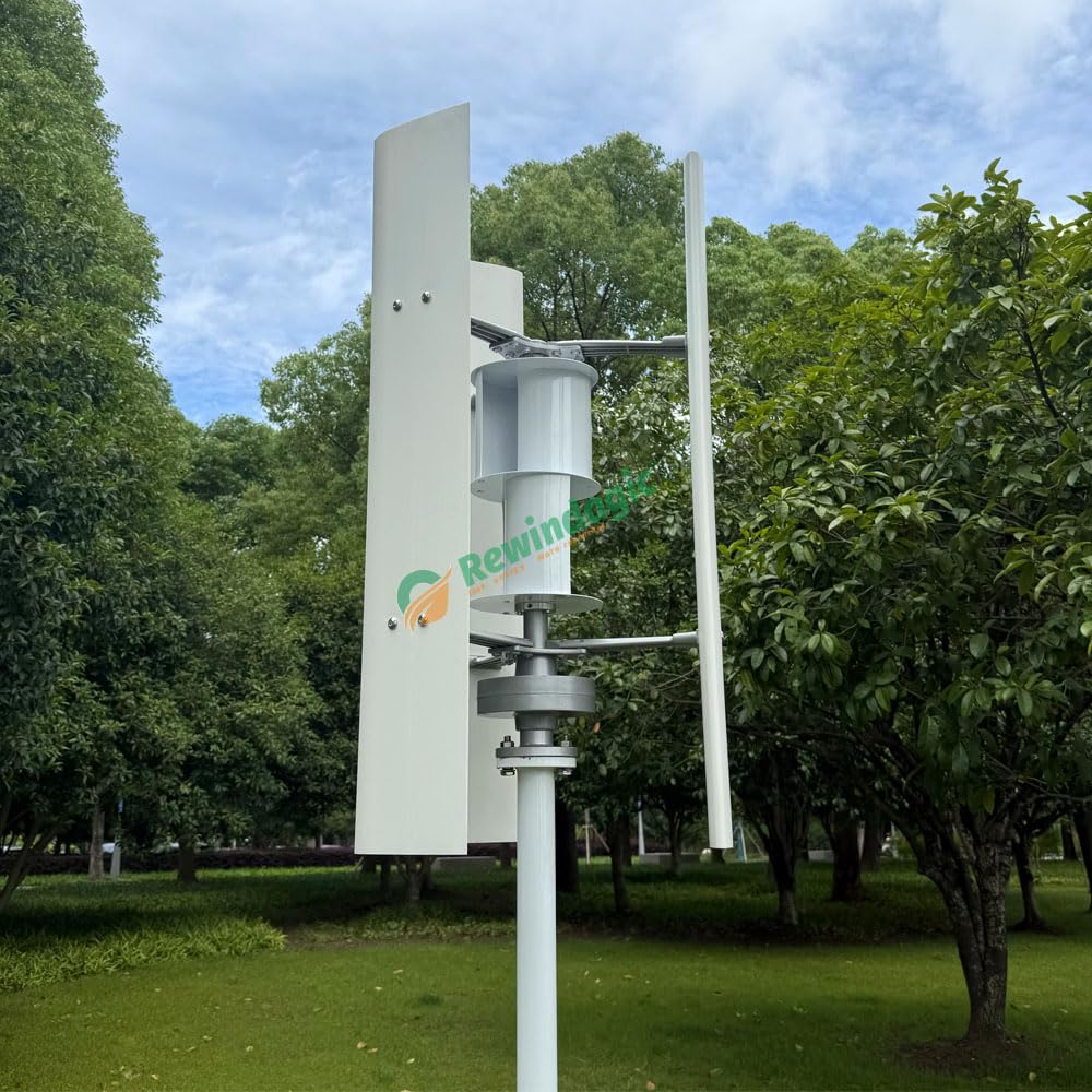 800W Windkraftanlage Vertikal 12V 24V 48V Windgenerator mit Laderegler 3 Klingen Windturbine für Heimgebrauch Garten Boote Hütten Windräder (24V mit regler)