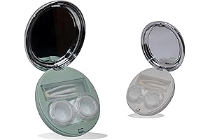 2 Pack Contact Lens Case Travel Kit with Mirror White