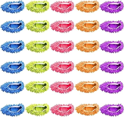 30 unidades, 15 pares de pantuflas para limpieza de pisos, pantuflas de microfibra para trapeador, zapatos, calcetines de limpieza, herramientas de