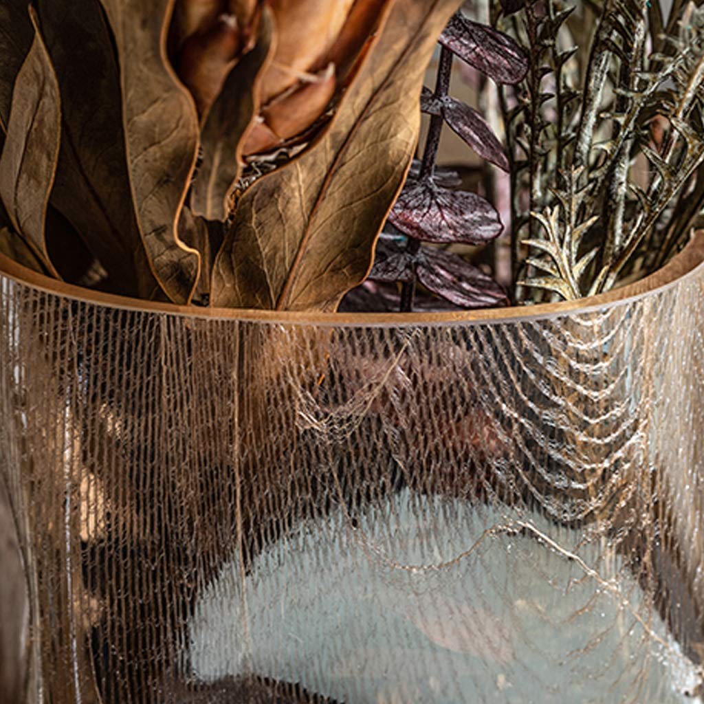 Szklany wazon na kwiaty Wazon Wystrój, nowoczesne światło Luksusowy przezroczysty szklany wazon Inteligentna krzywa Wazon z suszonymi kwiatami Akcesoria domowe Salon Miękka dekoracja Pęknięta