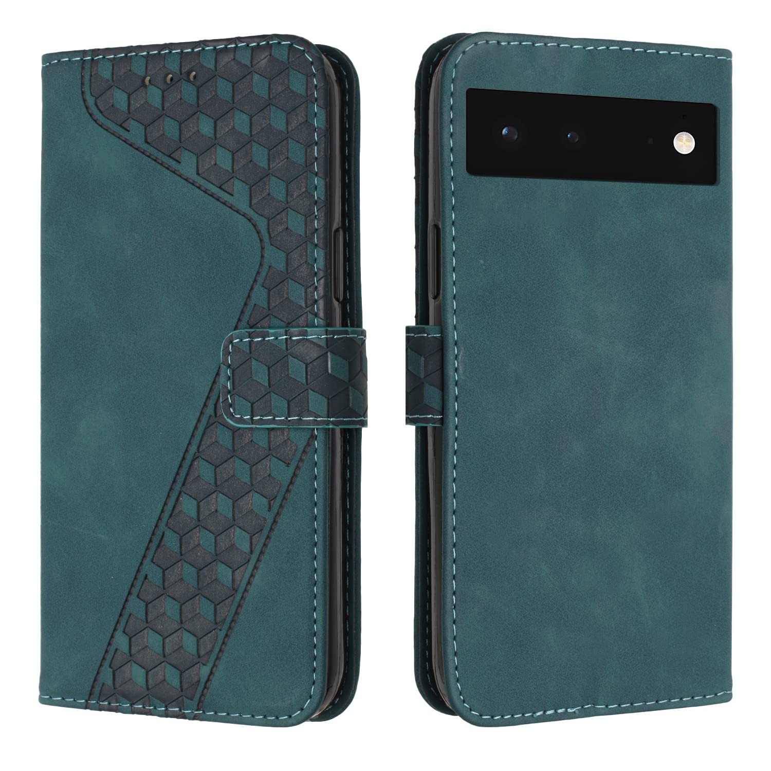 OKZone Cover per Google Pixel 6, Custodia in PU Pelle per Google Pixel 6, Custodia a