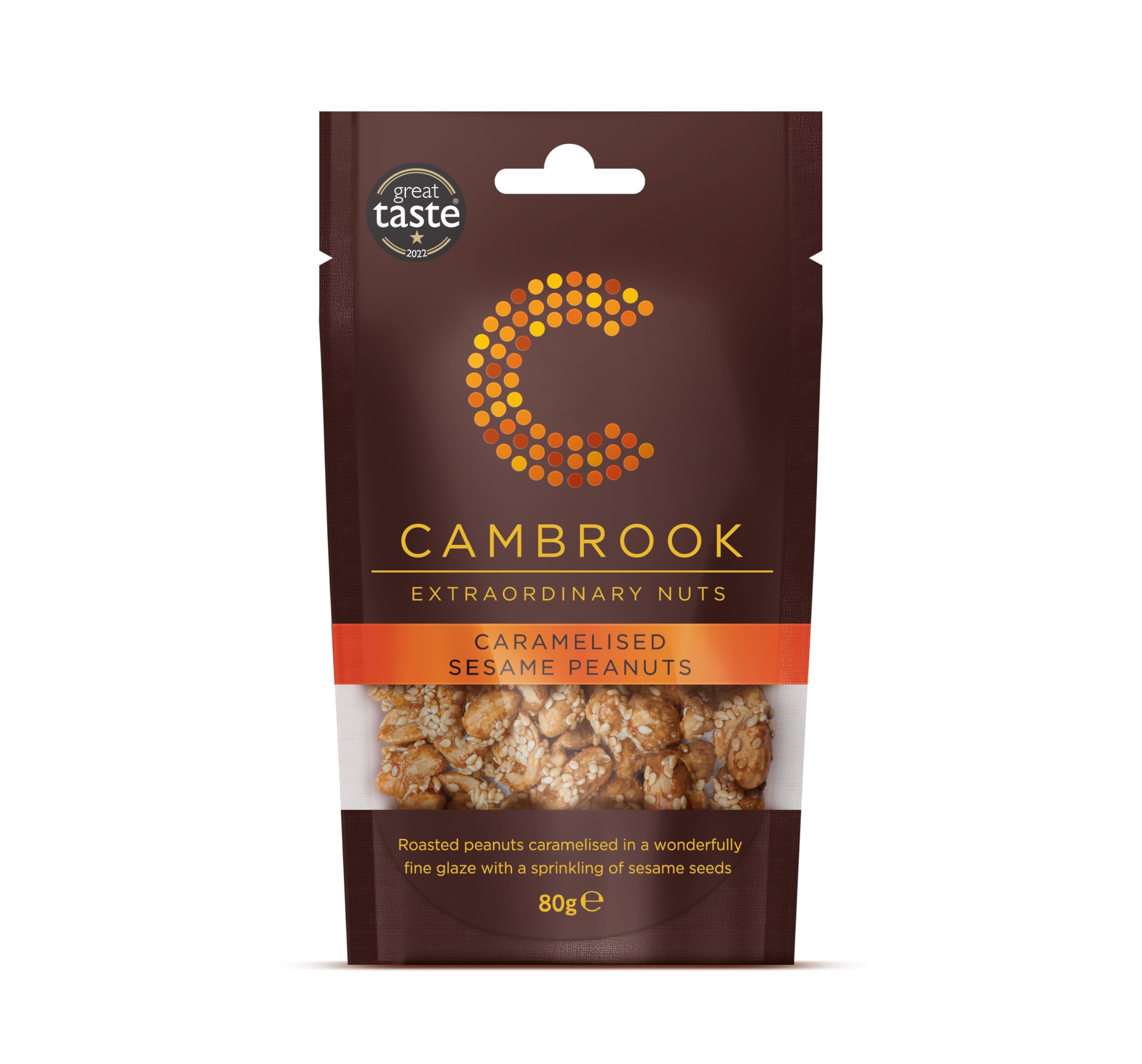 Cambrook - Caramelised Sesame Peanuts, 80g Bag